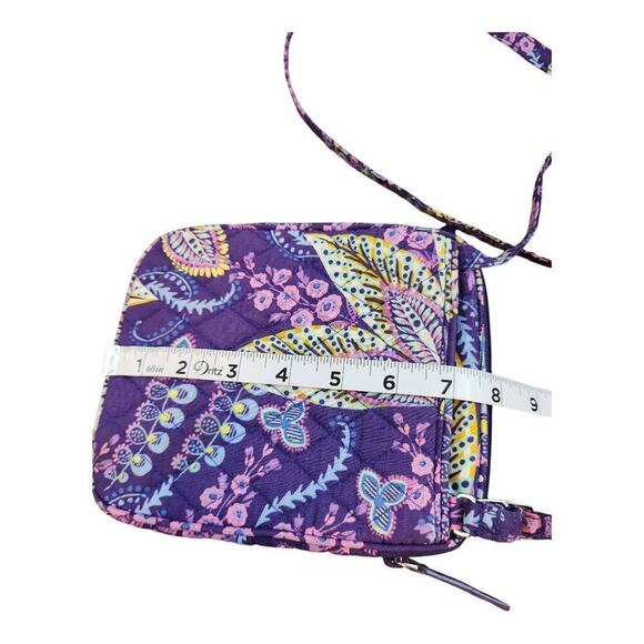Vera Bradley mini hipster crossbody bag Batik leaves purple purse handbag fall - Picture 12 of 12